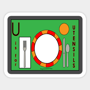 U is for UTENSILS Sticker